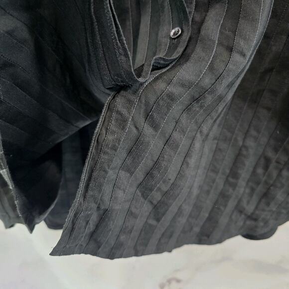 & Other Stories T Shirt Womens Small 4 Black Button Linen Striped Oversized Boxy - Picture 10 of 12